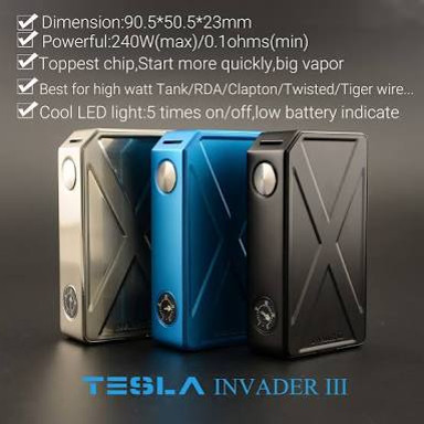Foto Produk Vape Tesla Invander III / 3 Semi-Mechanical 240W (not Pico terminator) dari TheTrip Buff