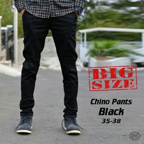 Foto Produk celana panjang chino jumbo bigsize pria cowok warna hitam polos murah - 36 dari MNMLS ID