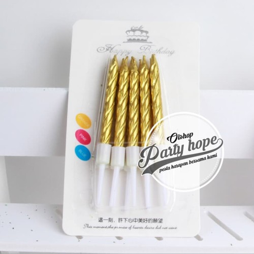 Foto Produk lilin spiral GOLD / lilin spiral metalik / lilin ulir gold / lilin dari PARTY HOPE 2