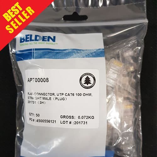 Foto Produk ORIGINAL Belden Konektor RJ45 Cat6 @50pcs / Belden Connector RJ 45 dari tokonusantaranet