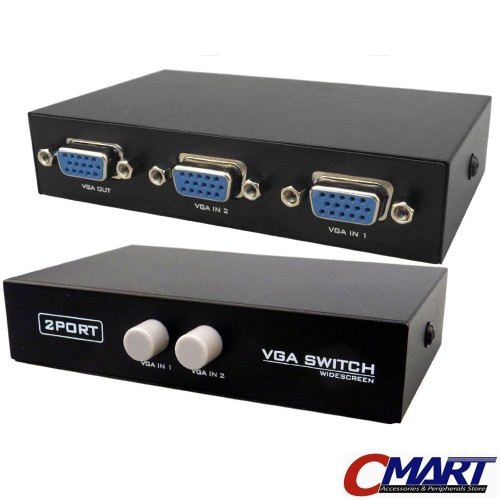 Foto Produk VGA Switch 2 Port manual switcher 2 input to 1 Output - GRC-VG-SW21M dari CMart Computer