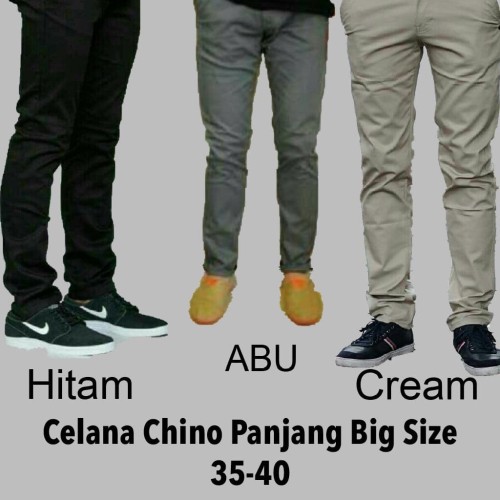 Foto Produk celana chino abu panjang pria size 35-40 big dari Fatir_shop