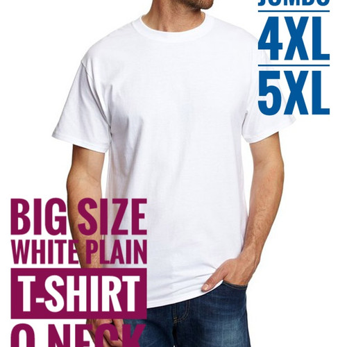 Foto Produk KAOS POLOS PUTIH JUMBO BIG SIZE 100% COTTON 4XL 5XL dari Fat Fast