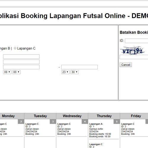 Jual Aplikasi Booking Lapangan Futsal Sederhana Dengan
