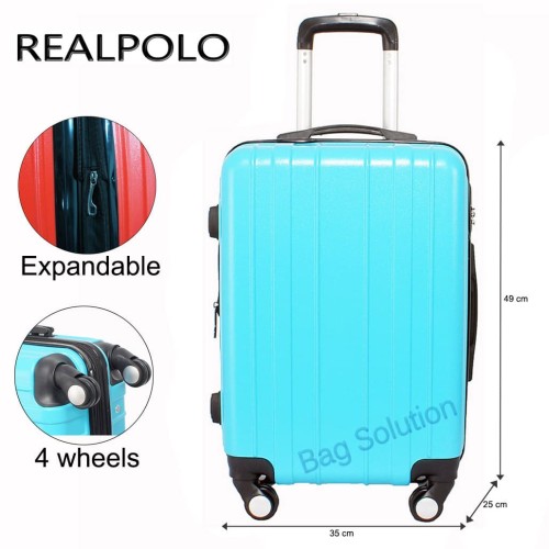 Foto Produk Real Polo Tas Koper Hardcase Fiber ABS 4 Roda Putar - 7716 Size 24 Inc - Hitam dari Bag Solution