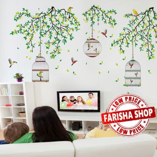 Foto Produk Bird House II JM7259 - Stiker Dinding / Wall Sticker dari farisha shop