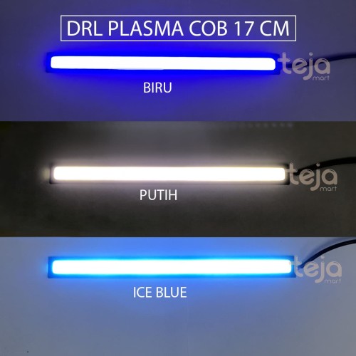Foto Produk SEPASANG LAMPU DRL PLASMA LED COB 17CM PUTIH/BIRU DEPAN MOTOR MOBIL 17 dari TejaMart