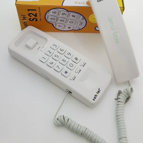 Foto Produk Telepon Gagang / Telpon Rumah Kabel Sahitel S21 Putih - Putih dari Jamur Store
