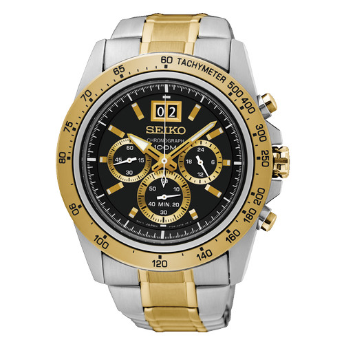 Foto Produk SEIKO Lord SPC232P1 Gold Black Chronograph Stopwatch ORIGINAL dari GMT watch co.