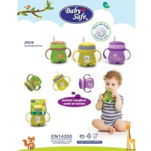 Foto Produk Baby Safe Cup Weighted Straw Training Cup Straw gelas botol minum anak - Ungu dari Tokokecil