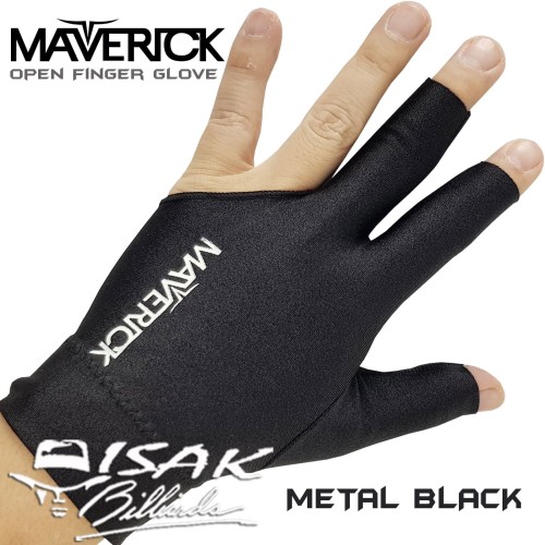 Foto Produk Maverick Pool Glove - Open Finger Black Sarung Tangan Biliar Billiard dari ISAK Billiard Sport Co.