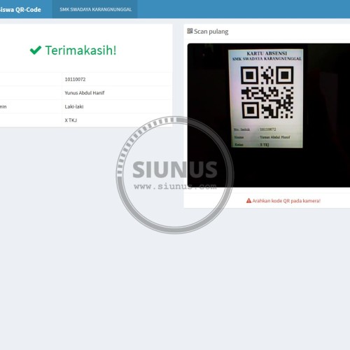 Foto Produk Program Aplikasi Absensi Siswa QR-Code SMS Gateway dari Siunus Online Market