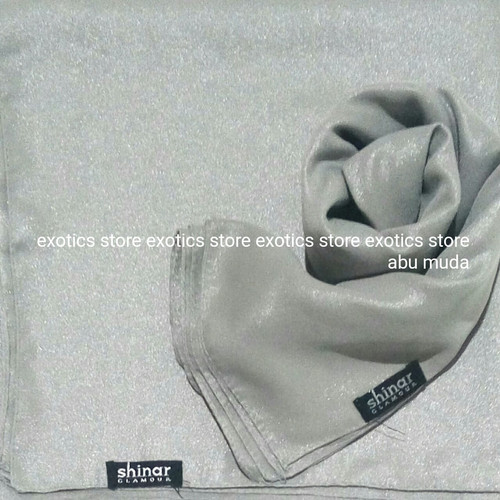 Foto Produk Jilbab Segiempat Shinar Glamour Katun Shimmer Ansania Square ABU MUDA dari exotics-store