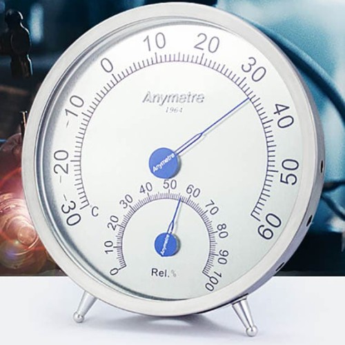 Foto Produk Analog Thermometer Hygrometer Stainless SS430 Anymetre Humidity Meter dari HRDIK