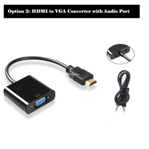 Foto Produk KABEL KONVERTER HDMI KE VGA WITH AUX CABLE ADAPTER TO CONVERTER AUDIO dari ORIGINAL CHARGER