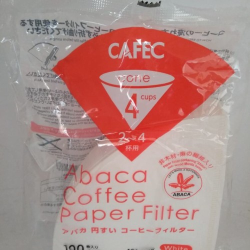 Foto Produk Alat Kopi Cafec Abaca AC4-100W Filter Paper V60 02 White Isi 100pcs dari MinnieStore