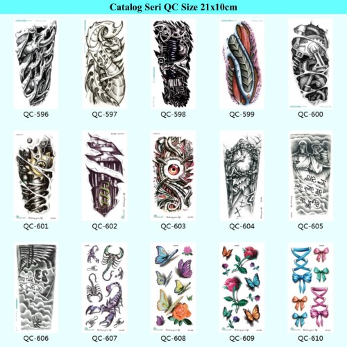 Foto Produk Catalog Tato Tatto Temporary Temporer Sticker Stiker Seri QC 21x10cm dari TisyaArt
