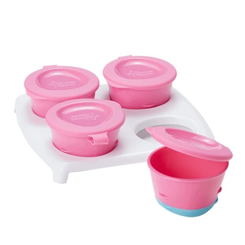 Foto Produk Tommee Tippee Pop Up Pink isi 4 - Wadah MPASI Anak - Tempat Makan dari Moi and Moi Babies&Kids