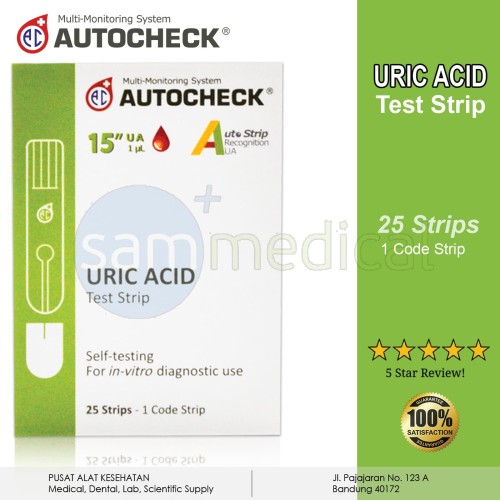 Foto Produk AUTOCHECK STRIP ASAM URAT @ 25 STRIPS dari SAM Medical