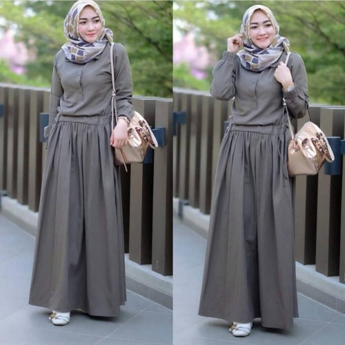 Foto Produk Baju Gamis Syari Wanita Muslim Terbaru Sadira Dress Termurah dari hijabafwa