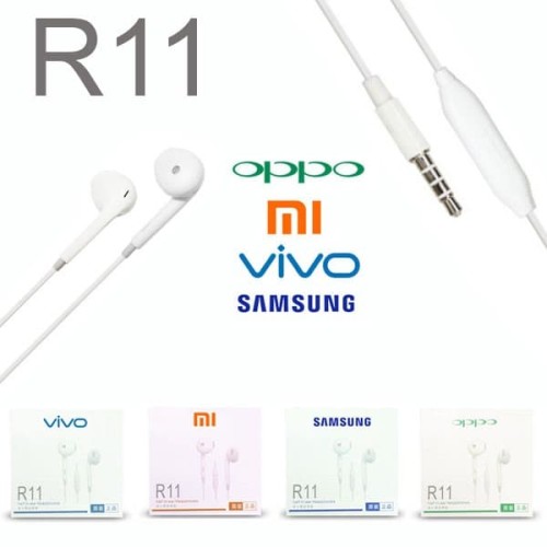 Foto Produk Headset Earphone Handsfree R11 XIAOMI OPPO SAMSUNG VIVO Good Quality dari KortingStore