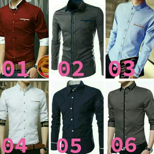 Foto Produk Kemeja kerja pria | Baju cowok kantor | Hem lengan panjang polos murah dari Rifa t-shirt