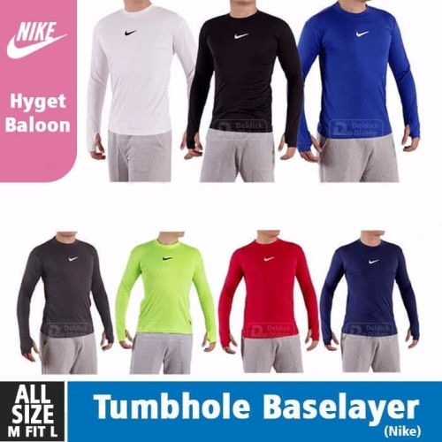 Foto Produk manset baselayer thumbhole nike adidas hitam merah biru putih navy abu - Hitam dari importir jersey