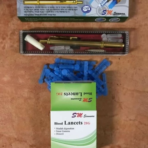 Foto Produk Paket Pena Bekam Gold Sammora 228 Hijau Bonus Jarum 21G 100 Sammora dari Vintaco