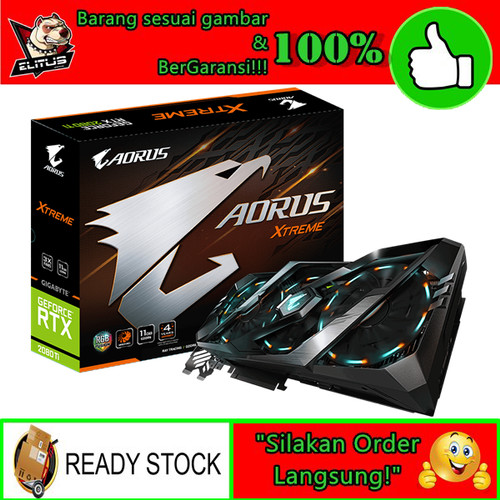 Foto Produk VGA GIGABYTE AORUS RTX 2080 TI EXTREME 11GB GV-N208TAORUS X-11GC dari ELITUS GAMING