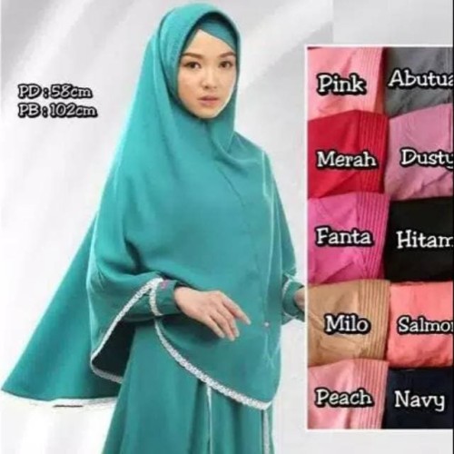 Foto Produk Khimar Hijab Inatin Renda Xl Wolfies Jumbo Pinguin dari takanami Shop