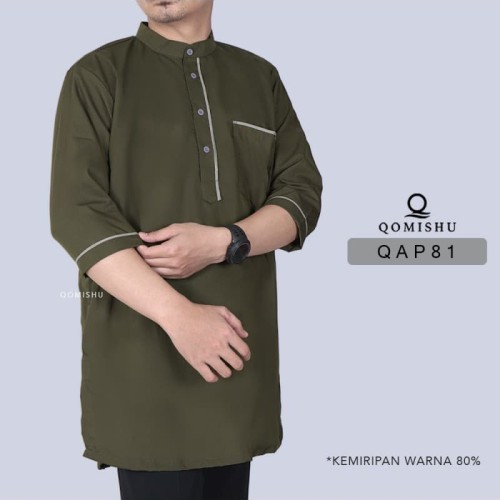 Foto Produk Baju Koko Pakistan / Gamis Pria Kurta Lengan 3/4 / Baju Muslim QAP 81 dari Gerai Ammar
