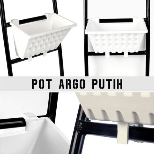 Foto Produk Pot Tanaman Tempel Argo 01 Putih dari Tani Nusantara Kediri