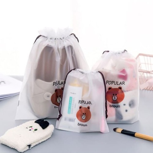Foto Produk tas kosmetik multifungsi brown cosmetic travel bag bta418 - kecil dari Oila