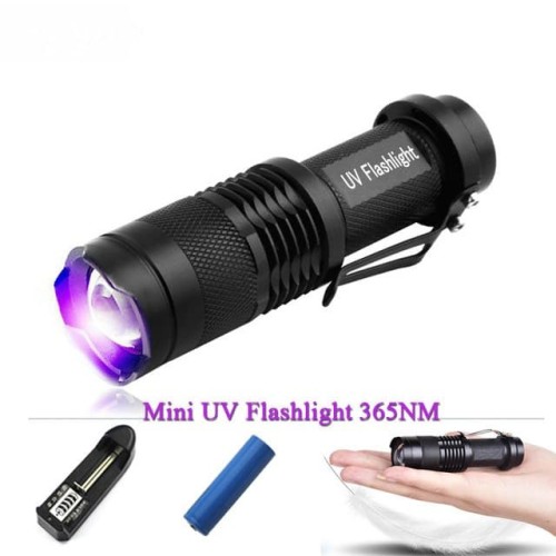 Foto Produk Paket Senter LED Cree Q5 395nm UV Money Detector Uang Palsu Forensik dari lbagstore