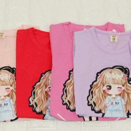 Foto Produk Pakaian Baju Anak Perempuan Kaos Lengan Pendek Import Murah B-024 dari Franziska