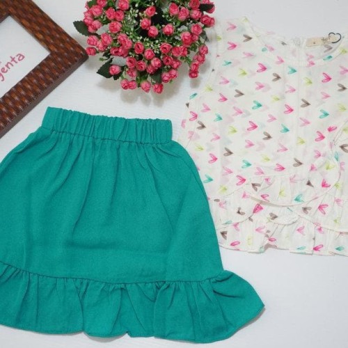 Foto Produk Setelan Baju Anak Perempuan Cute Skirt Color dari Franziska