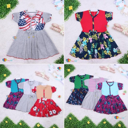 Foto Produk Dress Abc Uk 1-2 Th Balita Anak Perempuan Murah Baju Dres Batik Adem dari Franziska