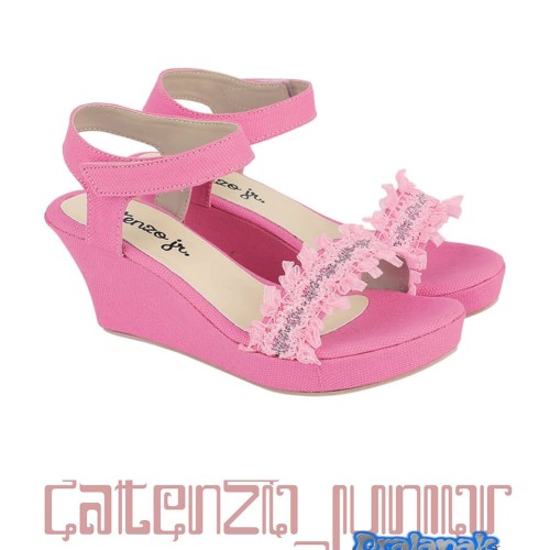 Foto Produk Sepatu Sendal Pesta Anak Perempuan Wedges Pink Catenzo CNR006 dari dralapak
