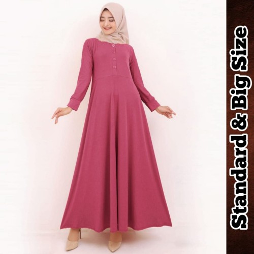 Foto Produk Gamis Jersey Gamis Polos Kancing Klep Gamis Busui 9891 - Black, XL-XXL dari Hitjab & Co