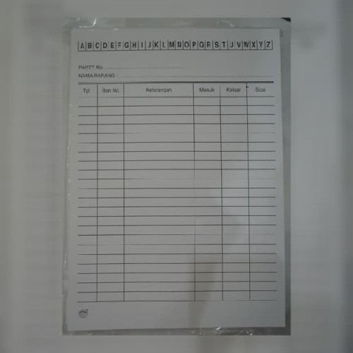 Foto Produk Kartu Stok Kecil Kuarto Kwarto/Kartu Persediaan Barang/Stock Card Stok dari ATK HOUSE