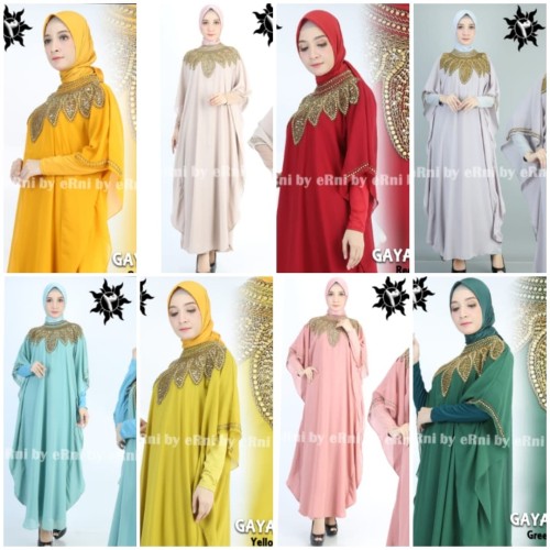 Foto Produk Kaftan Gayatri ceruty babydoll payet batu ethnic tembaga tali ikat dari Winnie Collection