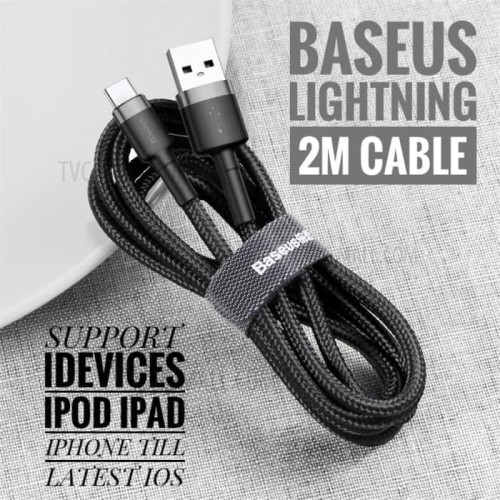 Foto Produk BASEUS KABEL CHARGER IOS LIGHTNING IPHONE ALL IOS 2M ORIGINAL - Hitam dari mecan shop