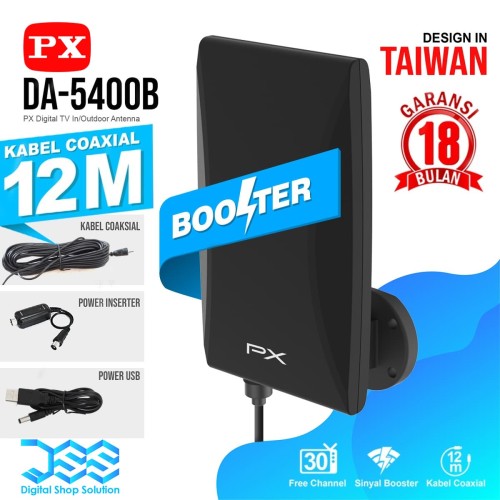 Foto Produk Antena Tv Digital +Kabel 12 meter & Booster Indoor Outdoor PX DA 5400B dari Digital Shop Solution