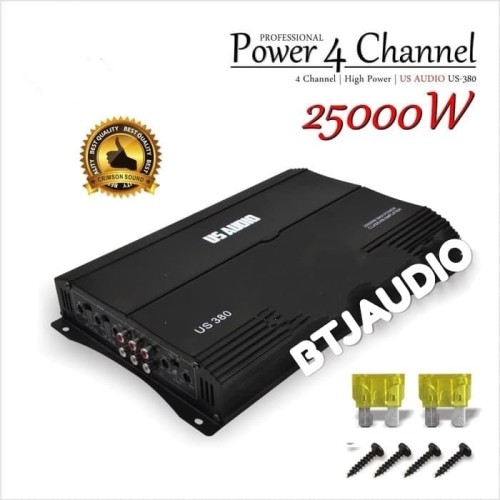 Foto Produk POWER AMPLIFIER MOBIL 4CH 25000 WATT MERK US AUDIO US-380 dari BTJ AUDIO
