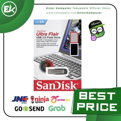 Foto Produk Sandisk Ultra Flair CZ73 16GB - USB 3.0 130MB/s dari Enter Komputer Official