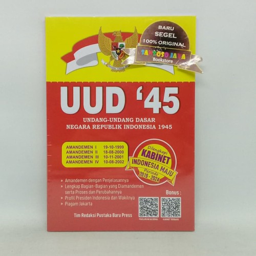 Foto Produk UUD 1945 Dilengkapi Kabinet Indonesia Maju Periode 2019-2024 dari Santoso Jaya Bookstore