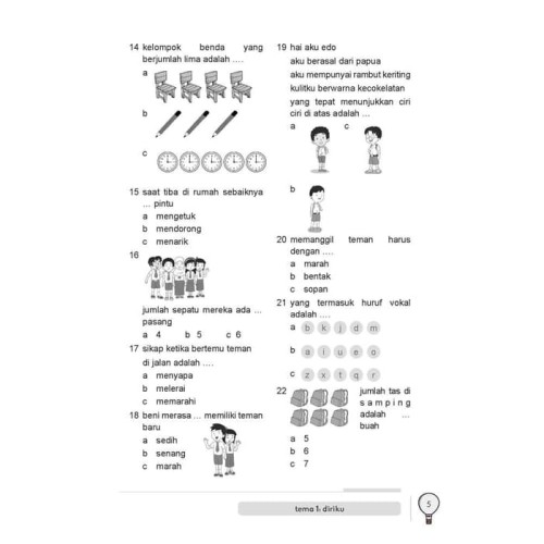 110 Contoh Soal Kelas 1 Sd Matematika Jawaban Dikdasmen
