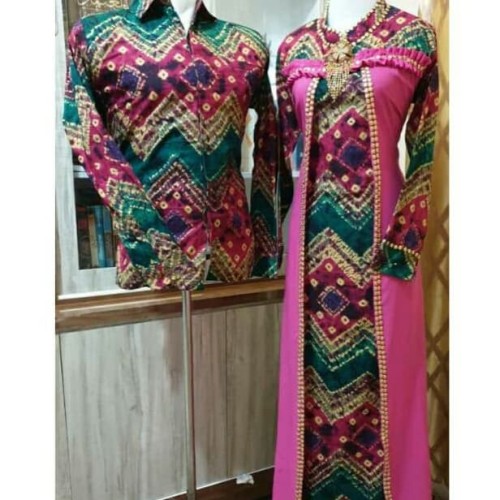 Foto Produk Setelan Tunik Jumputan Warna Pink dari Viola Collection Plg