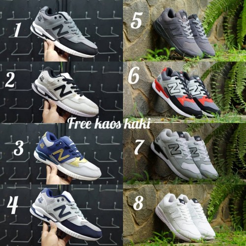 Foto Produk Sneakers New B size 39 - 43 sepatu pria olahraga abu hitam navy - Satu, 39 dari eno ajjh