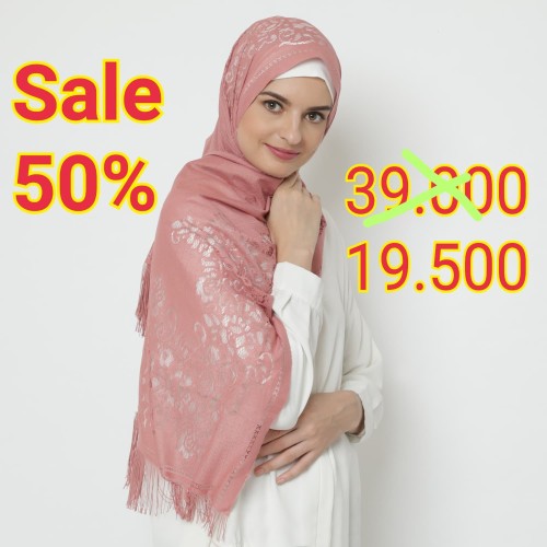 Foto Produk Hijab Kerudung scarft jilbab muslim lace rumbai bunga D#1 dari JJ interior collections